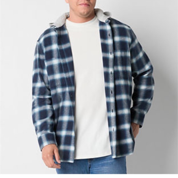 Arizona Jean Co. Ombre Plaid Hooded Flannel - Picture 1 of 10